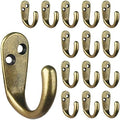 IBosins 15PCS Coat Hooks Wall Mounted Antique Brass Single Prong Robe Hook by IBosins