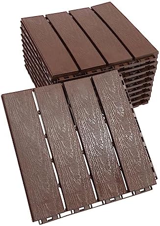 Interlocking Deck Tiles for Balcony, 12 x 12 Inch Waterproof & Weatherproof by Unknown