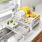 Expandable Dish Drying Rack for Kitchen Counter, Stainless Steel by SNTD