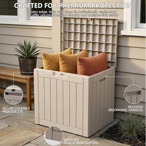 Outdoor Storage Box, 35 Gallon Waterproof Deck Box - Image 3