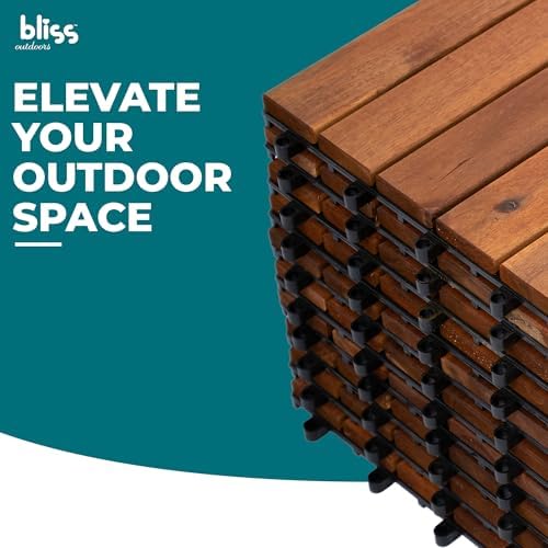 Bliss Outdoors Acacia Interlocking Deck Tiles - Image 2