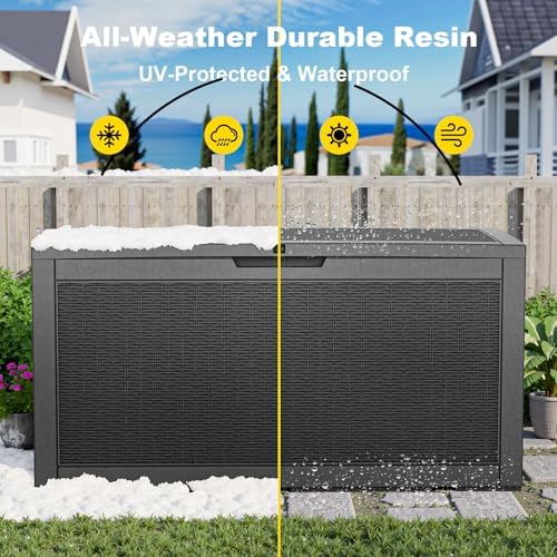 PatioZen 120 Gallon Deck Box, Resin Outdoor Storage Box - Image 7
