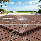 44 Pack Brown 12x12 PP Plastic Interlocking Deck Tiles, Waterproof Indoor - Image 4