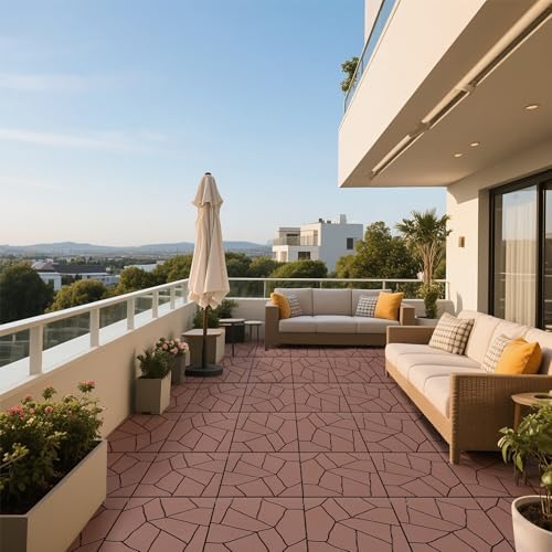 44 Pack Interlocking Deck Tiles, All-Weather Outdoor Deck Tiles - Image 5