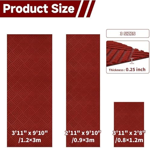 jxgzyy Outdoor Red Runner Rug 2'11" x 9'10" - Image 2