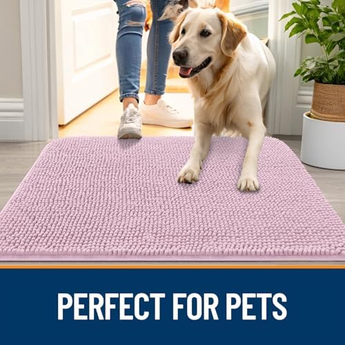 OLANLY Dog Door Mat for Muddy Paws 54x32, Super Absorbent Chenille Mud Mat - Image 6