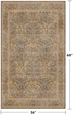 Vintage Floral Brown 3x5 Area Rugs - Image 2