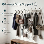 Coat Rack Wall Mount – Brushed Nickel 24 Inch Stainless Steel Hook Rail - Image 5