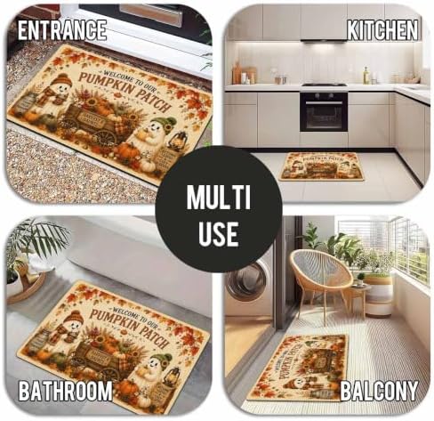Pumpkin Patch Ghosts Doormat 16" X 24" Dirt Trapper Non Slip Outdoor Mat - Image 4