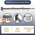 ZdwCyl Clothes Drying Rack, Laundry Drying Rack Wall Mount, Space Saver Clothes - Image 4