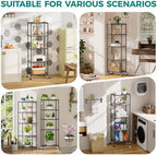 SINGAYE 5 Shelves Storage Shelf Wire Shelving Unit Metal Adjustable Wheels - Image 6