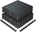 SUPERJARE 0.56'' Thick 72 Sq Ft Rubber Top Gym Flooring by SUPERJARE