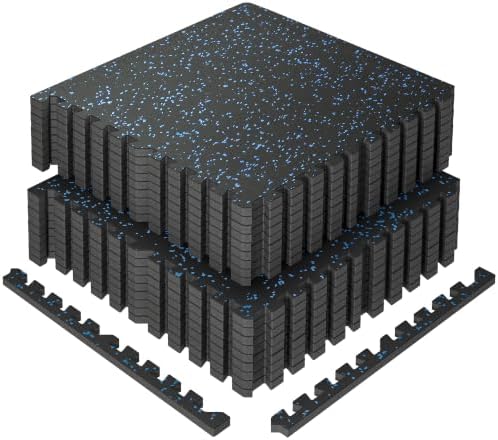 SUPERJARE 0.56'' Thick 72 Sq Ft Rubber Top Gym Flooring by SUPERJARE