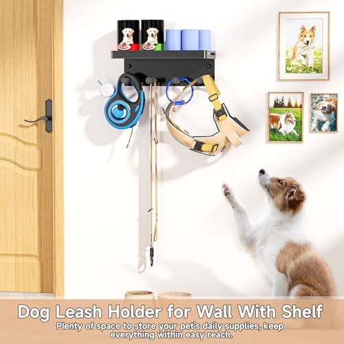 Dog Leash Holder for Wall, Key Holder Wall Mount, Metal Dog Leash Hooks - Image 4