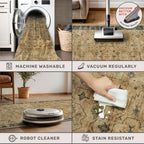 Washable Long Runners for Hallways, 3x8 Rustic Brown and Charcoal Olive Kitchen - Image 4