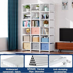 Mavivegue Book Shelf, 18 Cube Storage Organizer, DIY Bookcase White - Image 4