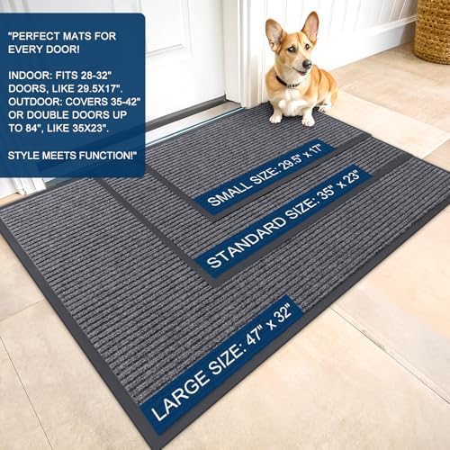 OLANLY 2-Pack Front Door Mats 47x32, Waterproof Heavy-Duty Doormats - Image 2
