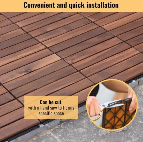 Acacia Wood Interlocking Deck Tiles - Image 4