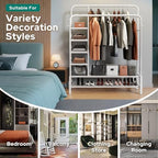 Clothes Rack with Shelves, Double Rods Clothing Rack - Image 5