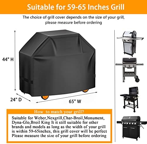 Aoretic Grill Cover, 65 inch BBQ Gas Grill Cover - Image 2