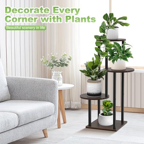 4 Tier Plant Stand Indoor Corner Tall Shelf - Image 4