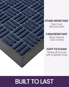 DEXI Front Door Mat Outside Entrance 48x72 Rubber Entry Doormat Maze Blue - Image 4