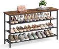 VASAGLE 4-Tier Shoe Rack, 15-18 Pairs, Steel Frame by VASAGLEbySONGMICSHOME