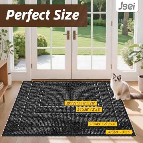 JSEI Dirt Trapper Door Mat 32" x 48", Non-Slip Washable Doormats - Image 3