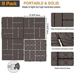 Goovilla Plastic Interlocking Deck Tiles, 9 Pack 12"x12", Dark Coffee - Image 3
