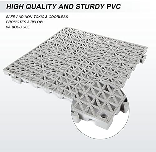 12 Pack 12" x 12" Interlocking Rubber Bathroom Flooring Tiles Non-Slip Splicing - Image 3