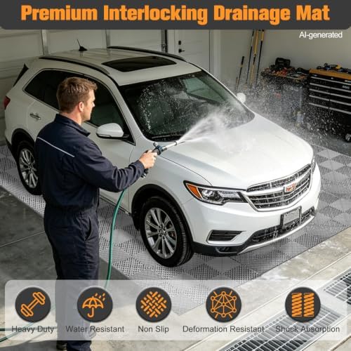 ToLanbbt Interlocking Drainage Tiles 12" x 12" Modular Interlocking Cushion - Image 4