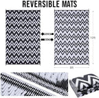 OLANLY Outdoor Rug 8x10 ft Waterproof Reversible Chevron Mat - Image 2