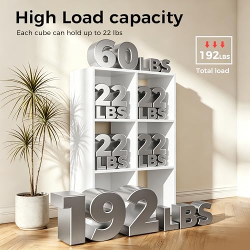 LUCKLIFE 6-Cube Storage Organizer, Modular Bookcase Shelf - Image 4