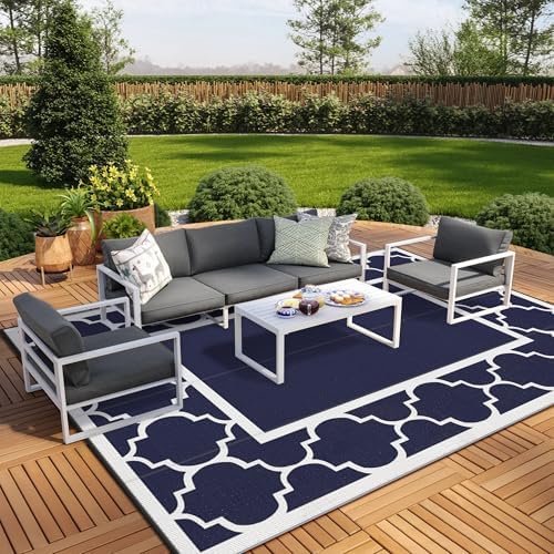 GENIMO Outdoor Rug, Waterproof Plastic Rugs 10'x14' by GENIMO