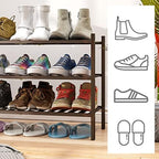 viewcare Shoe Rack for Closet, 3-Tier Bamboo Wood Shoe Racks, Stackable | - Image 4