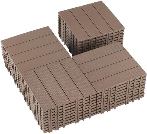 36 PCS Plastic Interlocking Deck Tiles by SkillMaid