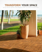 Upolana 9 PCS Interlocking Deck Tiles 12" x 12", 12 Slats Outdoor Flooring - Image 7