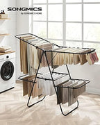 SONGMICS Clothes Drying Rack, Foldable 2-Level Stee Laundry Drying Rack - Image 2