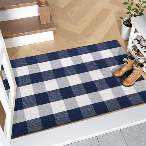OLANLY Fall Door Mat, Buffalo Plaid Rug - Image 7
