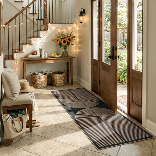 Lahome Rainbow Entryway Runner Rug, 2x6 Washable Easy Jute Kitchen Rugs - Image 2