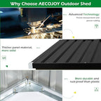 AECOJOY Outdoor Trash Can Storage Shed, 46 Cu.Ft Metal Garbage Bin Enclosure - Image 7