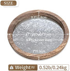 Hanobe Round Wood Decorative Tray: Rustic Wooden Tray - Image 4