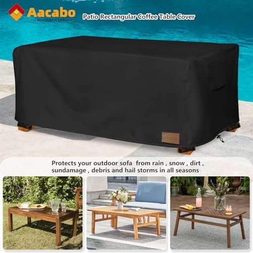 Waterproof Outdoor Coffee Table Cover, Rectangular Patio Small Side Table Cover - Image 4