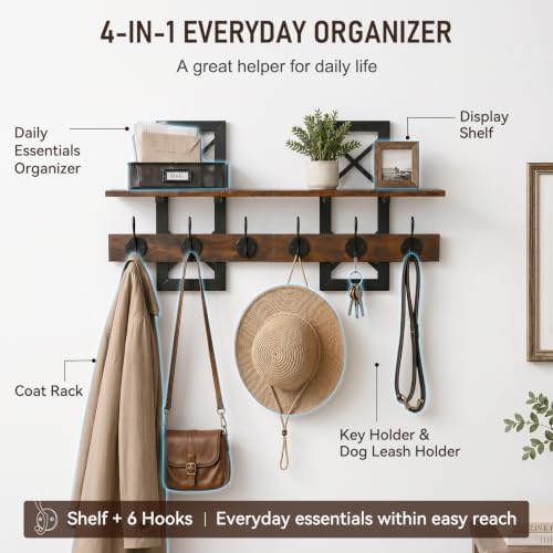 33.86" Wall Mounted Coat Rack - Image 3