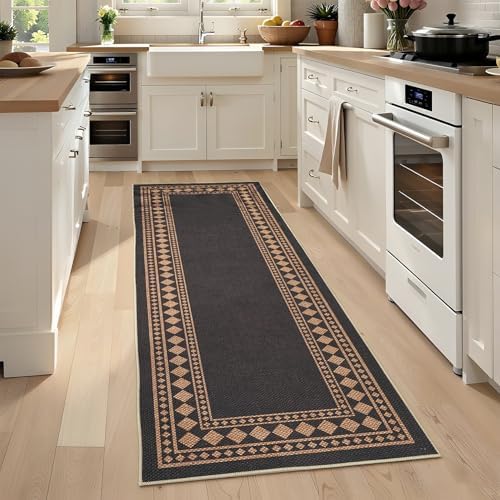 GarveeHome Jute Runner Rug 2x6 Washable Easy Jute Rug Non-Slip, Modern Bordered by GarveeHome