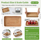 Rattan Serving Tray, Rectangle Wicker Storage Basket - Image 3