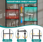 SINGAYE 5 Shelves Storage Shelf Wire Shelving Unit Metal Adjustable Wheels - Image 4