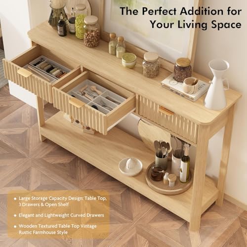 RUSTOWN Fluted Wood Console Table - Image 5