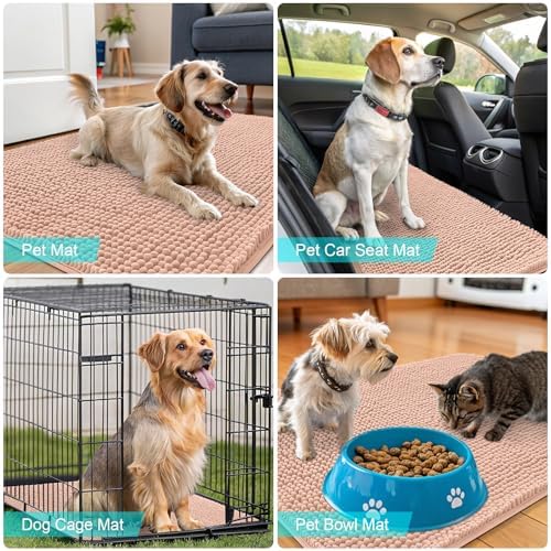 OLANLY Dog Door Mat for Muddy Paws 59x20, Super Absorbent Chenille Mud Mat - Image 7