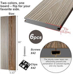 Outdoor Solid 8ft Composite Decking Boards 6 Pcs, Teak&Ancient Wood - Image 2